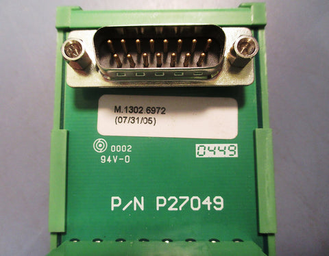 Amphenol P27049 Terminal Block, 15 Pin, DIN Rail, DSub Connector