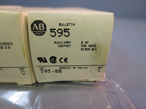 NIB Lot of 3 Allen Bradley 595-BB Series C Auxiliary Contact