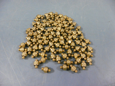 LOT OF 100 Brass Hex Nipple Pipe 3/16 IN 1/2 IN LG MNPT 5/16 IN HEX