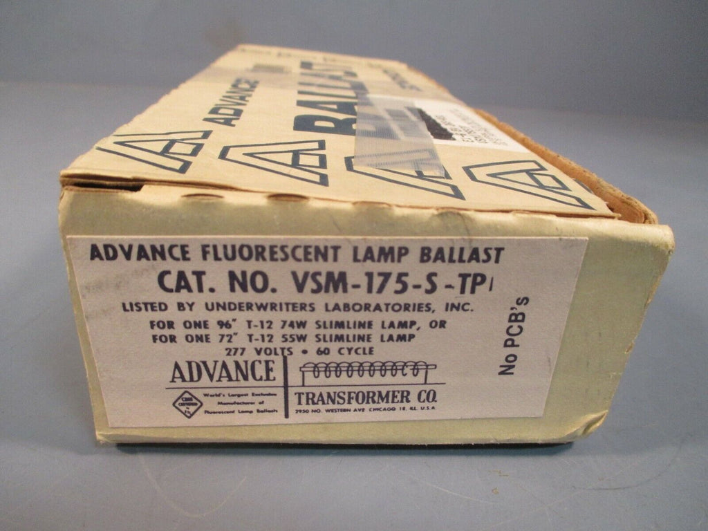 ADVANCE LAMP BALLAST 277V 60Hz VSM175STP eTech Surplus