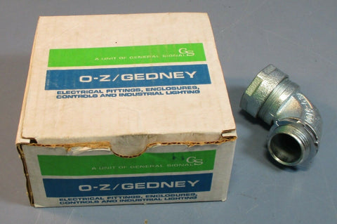 (4) O-Z Gedney 4Q-9100 90 Degree Conduit Connector Liquidtight 1" Zinc Plate NIB