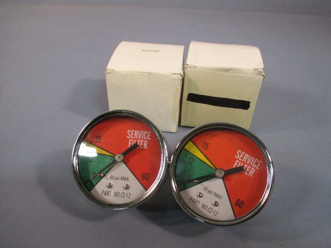 Lot of 2 Pressure Filter Gauge 0 - 60 CI-12 1/8 NPT