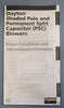 Dayton 1TDT8 Blower 115V, 797/549 CFM, 50/60Hz, 1315/960RPM @ 60Hz
