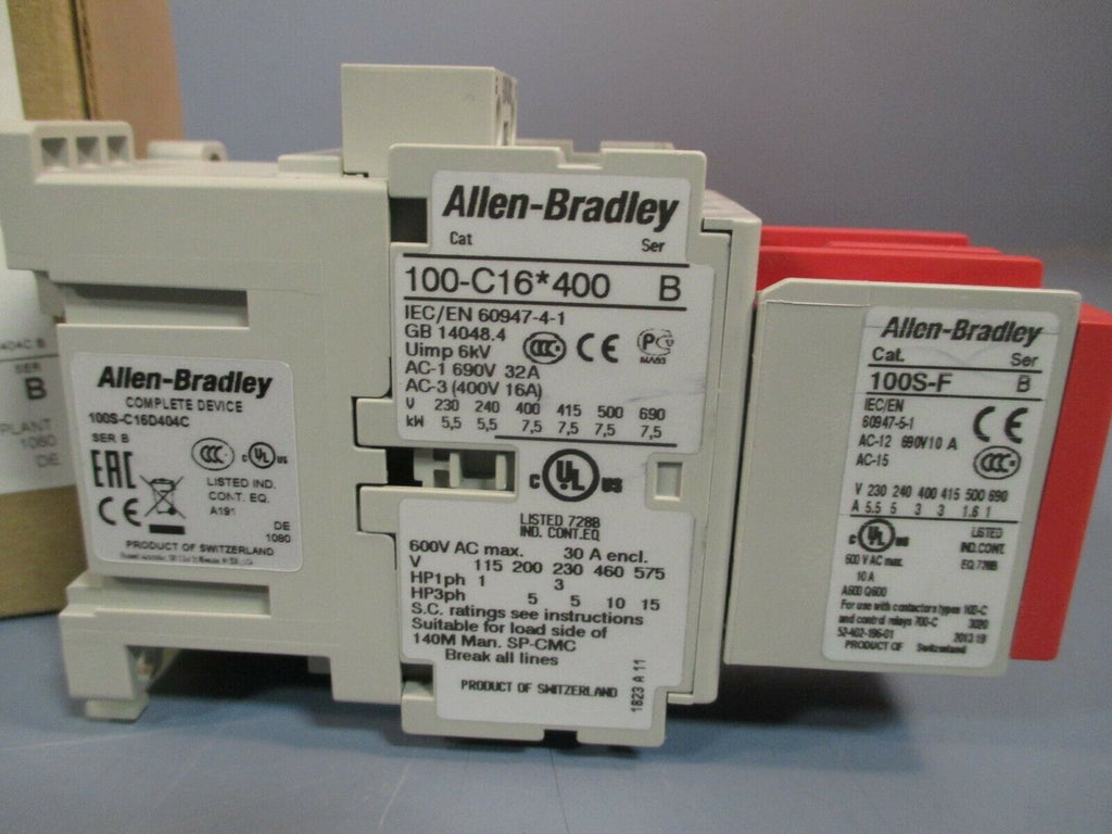 ALLEN-BRADLEY 100S IEC MAGNETIC SAFETY RELAY SER. B 100S-C16D404C ...