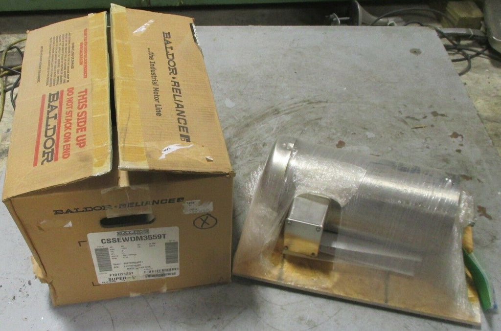 Baldor 3 HP Stainless Washdown Motor CSSEWDM3559T, 145TC Frame 3 Phase NEW