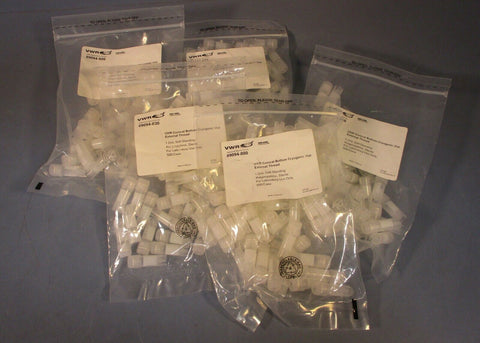 5 Bags of 50 (250) VWR 89094-800 Conical Bottom Cryogenic Vial 1.2 mL Sterile