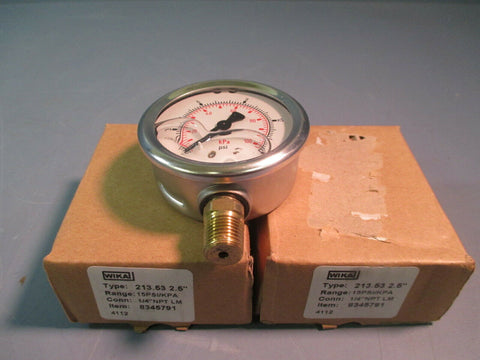 WIKA PRESSURE GAUGE 213.53 2.5" LOT OF FOUR 8345791