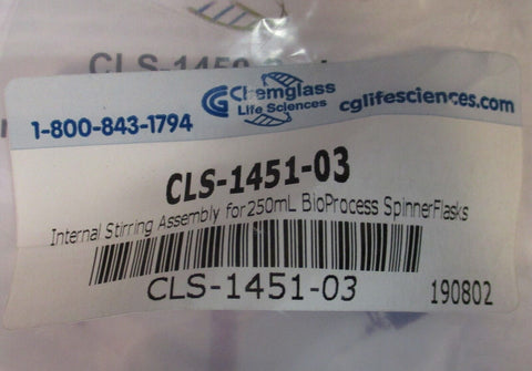 Chemglass CLS-1451-03 Internal Stirring Assy for 250mL BioProcess SpinnerFlask