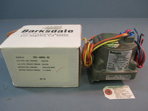 Barksdale D2H-A80SS-B2 Pressure or Vacuum Actuated Switch .5-80 PSI 160 PSI