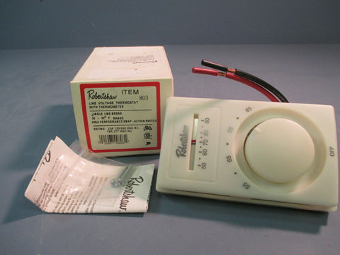 ROBERTSHAW LINE VOLTAGE THERMOSTAT WITH THERMOMETER ITEM NUMBER 803