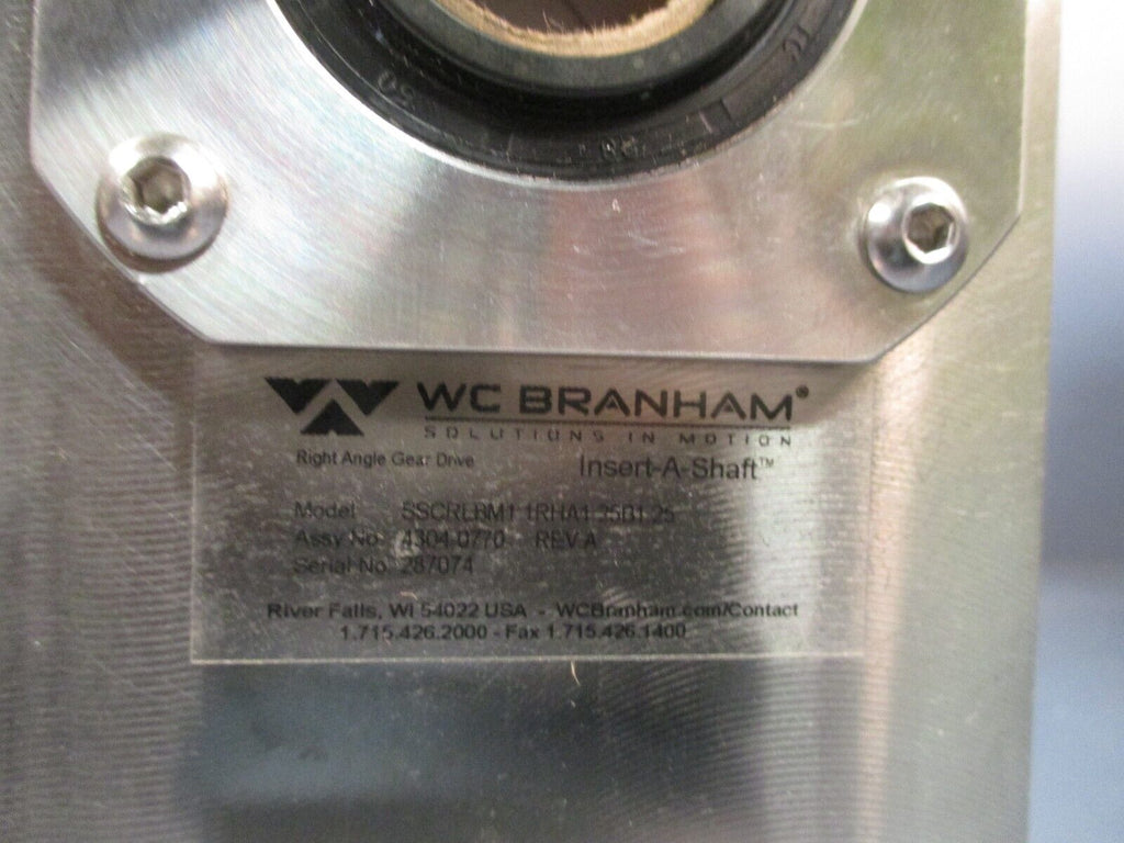 WC BRANHAM INSERTASHAFT RIGHT ANGLE GEAR DRIVE REV A SSCRLBM1.1RHA1