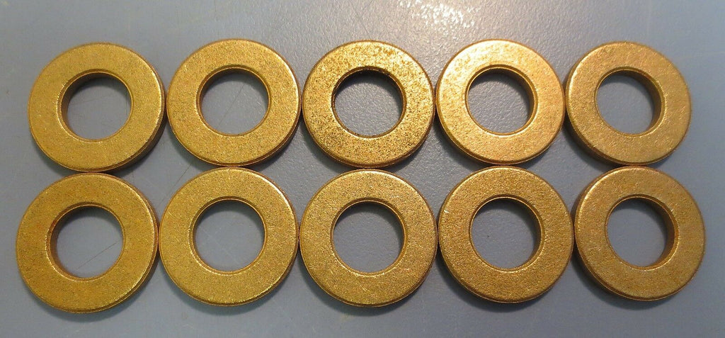 Lot of 10 Oilite Bronze Washer Bushings .5" ID 1" OD .625" Thick New