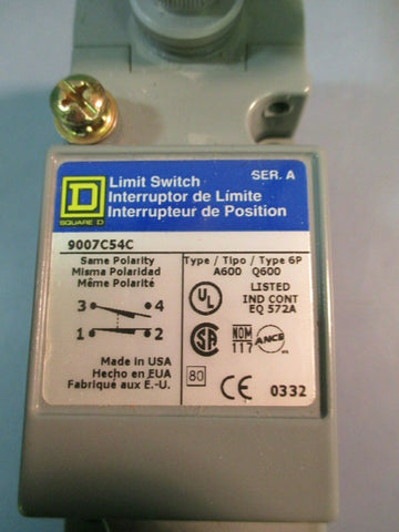 SQUARE D SIDE ROTARY LIMIT SWITCH 9007C54C SERIES A