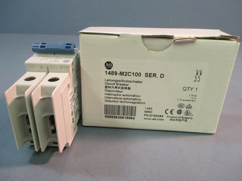 Allen Bradley 1489-M2C100 2 Pole 10A Circuit Breaker Ser. D