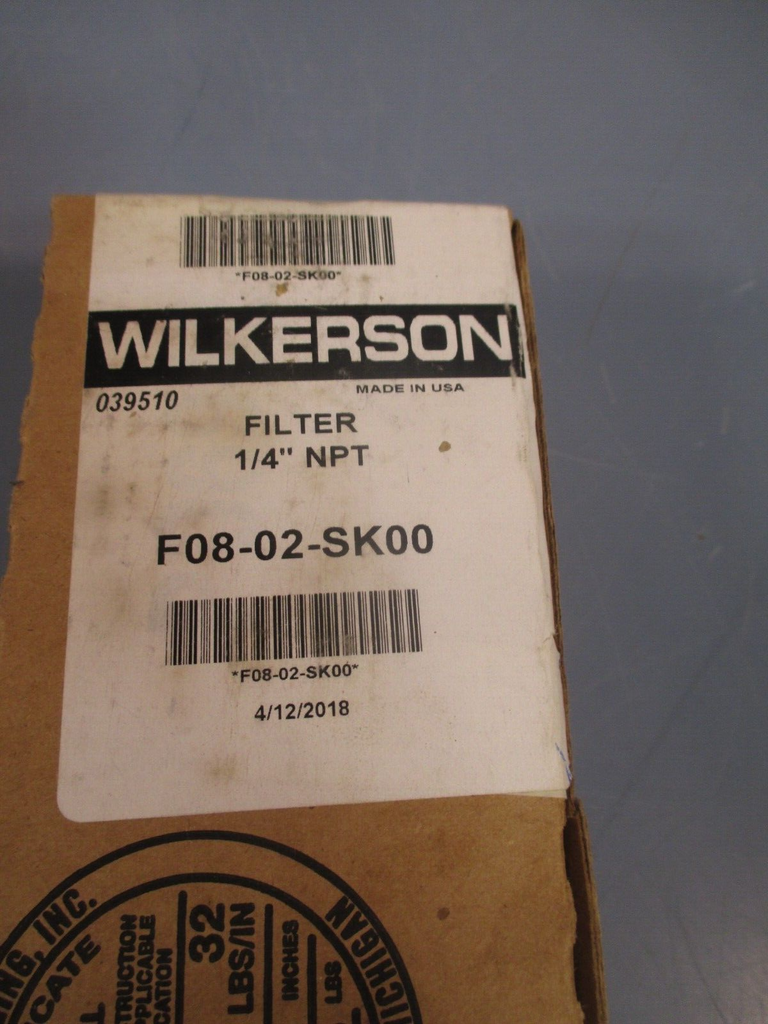 Wilkerson Pneumatic Air Filter Max 150 PSI 1/4" NPT 5 Micron F0802SK eTech Surplus