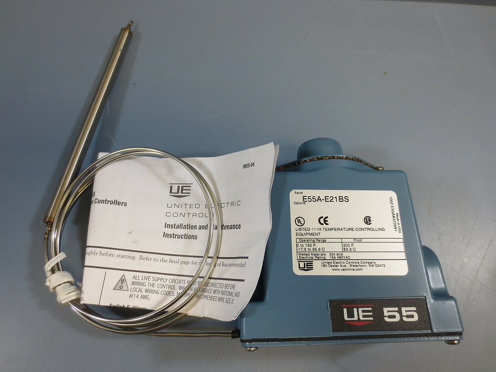 United Electric UE 111H 0-150 F Range Temperature Controller E55A-E21BS New