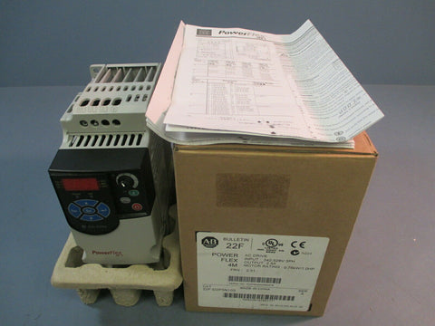 ALLEN BRADLEY POWER FLEX 4M 22F-D2P5N103 AC DRIVE 342-528V 3PH FRN: 2.01