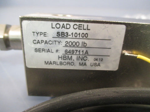 HBM Load Cell Capacity 2000 LBS SB3-10100