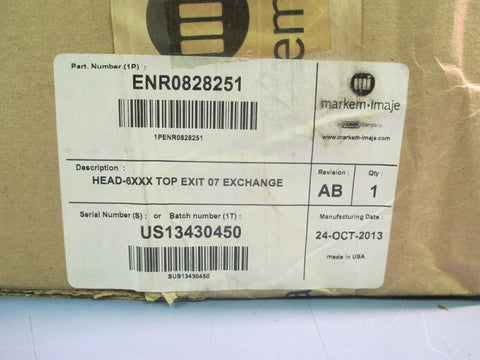 MARKEM IMAJE PRINTHEAD CODE MATRIX INK 9XX14 CODE 001B95 271B9E ENR0828251