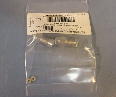 Waters Critical Clean 289001771 Check Valve, Spring Loaded Code K, 2 Pack Sealed