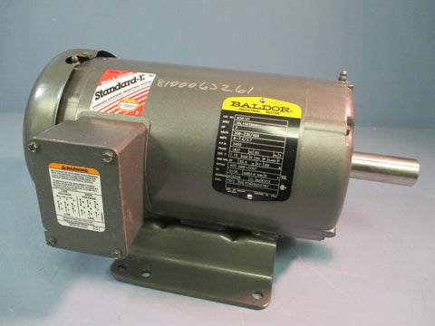 Baldor Standard E 3 Phase Motor 3 HP 208-230/460 VAC 3450 RPM 182T M3610T