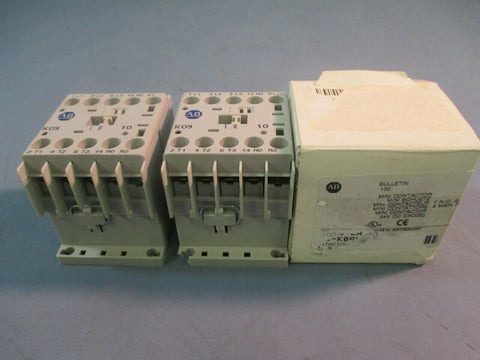 Allen Bradley Mini Contactor 3 Main Poles CAT 100-K09KJ10 Ser A Lot of Two