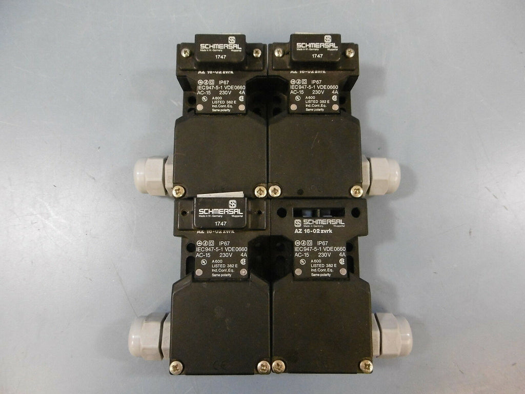 Lot of 4 Schmersal AZ16-02ZVRK Safety Switch Interlock Plus 1747 Magnet