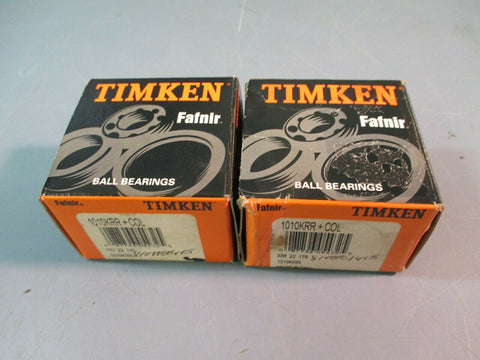 Timkin Fafnir 1010KRR + COL 0.625 in. Bore 1.575 in. OD Ball Bearing Lot of Two