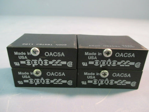 OPTO 22 SOLID STATE RELAY 90-280V, SOCKET MOUNT OAC5A11 LOT OF FOUR