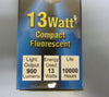 Box of 10 Eiko 13W 3500 K Quad Tube Fluorescent Lamp Base: G24q-1 QT13/35-4P
