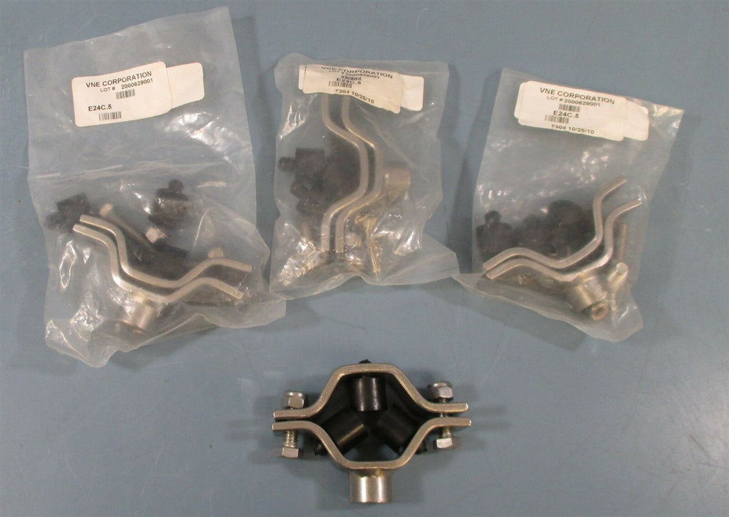 Lot of 4 VNE Corporation E24C.5 Hex Hangers w/ Bumpers for Roughly 1/2" Pipe New