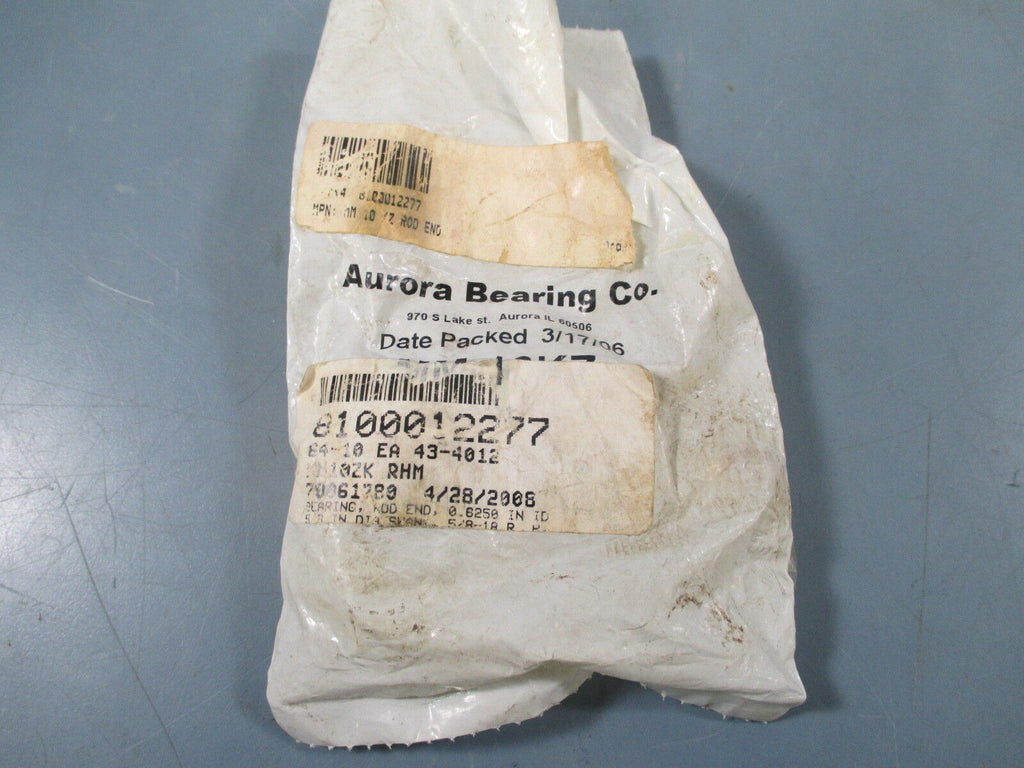 Aurora Bearing MM-10KZ Rod End Bearing 0.6250" ID 5/8" Dia Shank - New