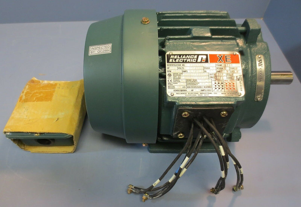 Reliance Electric XE 3 Ph AC Motor Model P14G7403 1 HP 1730 RPM 2.8/1.4 New