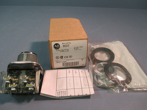 Allen Bradley Push Button Momentary Black Flush 1 NO/1 NC 800T-A2A Series T