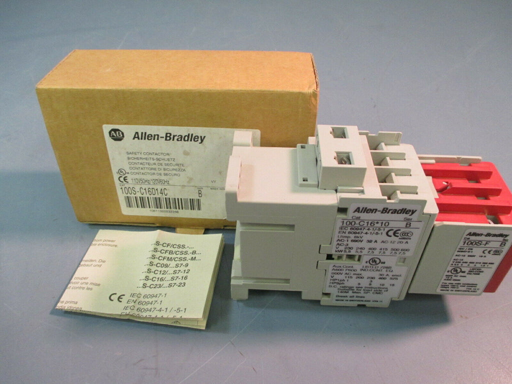 Allen Bradley Safety Contactor Relay 100S-C16D14C W/100S-F Series B ...