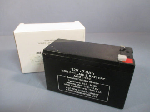 GRAINGER Non-Spillable Sealed Lead-Acid Battery 12V 7.5Ah 5EFG8