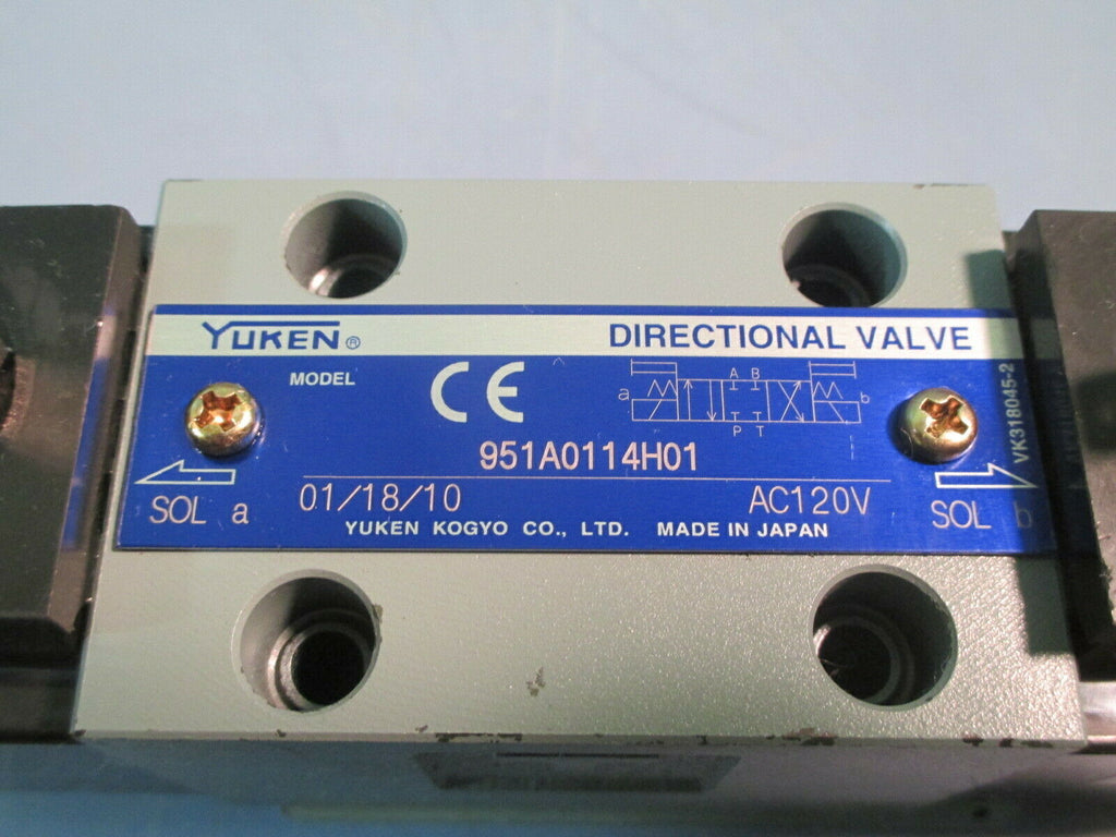 Yuken Directional Valve 951A0113H01 eTech Surplus