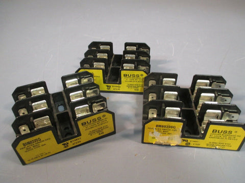 Bussmann Fuseblock 600V 30A Buss 10 AWG - 3 Pole (Lot of 3) BM6033SQ