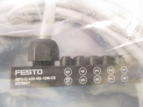FESTO Multi-Pin Plug Distributor w/Cordset MPV-E/A08-M8-10M-CS 8079681