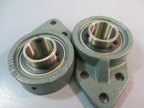 ASAHI UC207-20, 1-1/4" Bore Bearing in FB-207 3-Bolt Flange Bearing Lot of Two