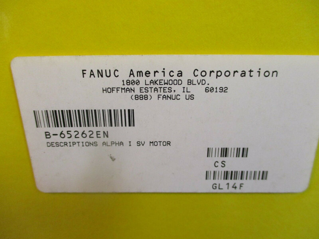 Fanuc B-65262EN Descriptions Alpha I SV Motor NEW | ETech Surplus