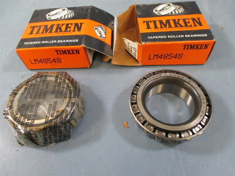 Timken LM48548 Tapered Roller Bearing Cone Lot of 2 - New