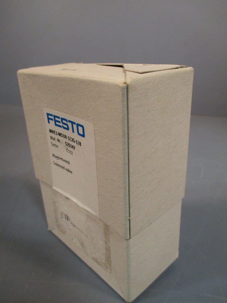 FESTO 525147 3-WAY SOLENOID VALVE 2 POS MHE3-MS1H-3/2G-1/8 | eTech Surplus