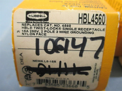 Hubbell Twist-Lock Single Receptacle Lot of 2 HBL4560