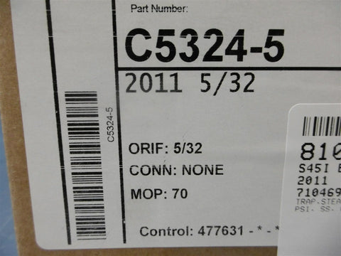 NIB Armstrong C5324-5 Model 2011 400PSI @ 800F Steam Trap Orif 5/32 MOP 70