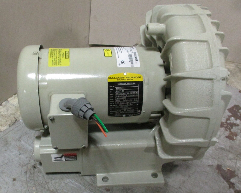 Gast Regenair R5325A2 Regenerative Blower 160 CFM w/ Baldor 3 Ph, 2.5 eTech Surplus