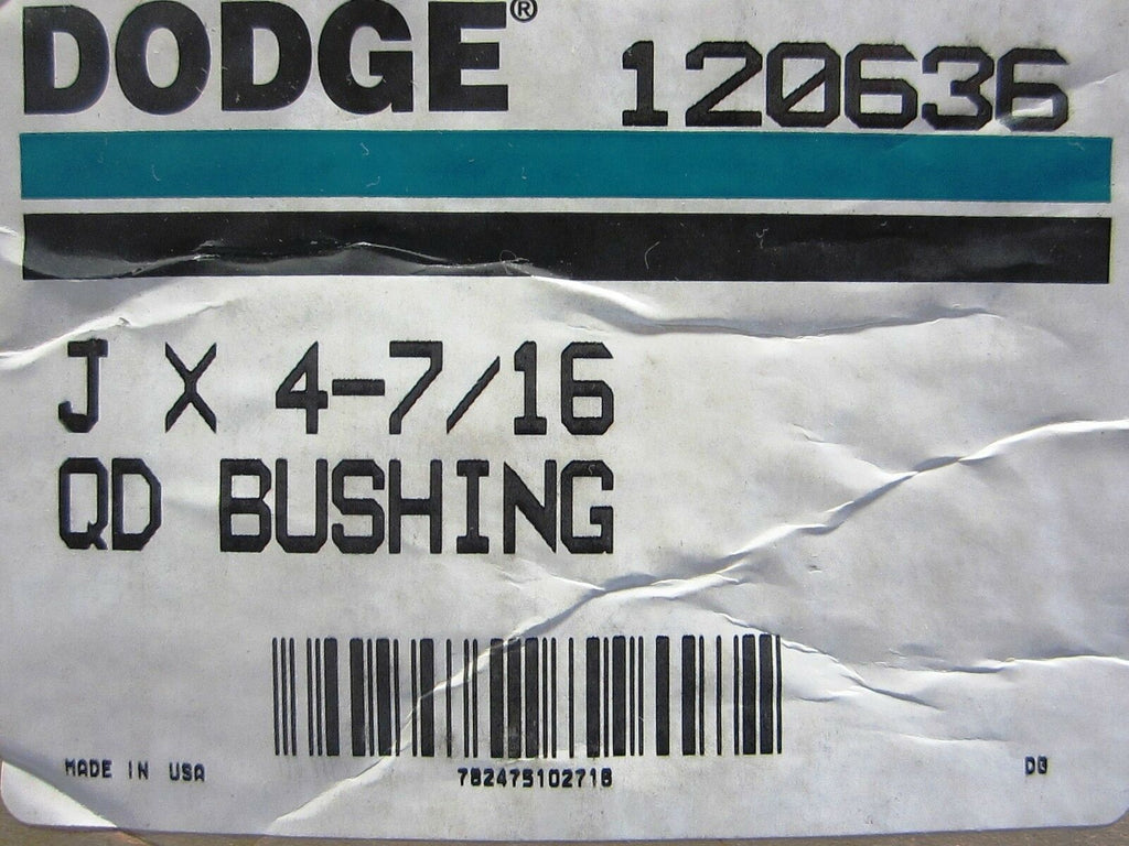 Dodge QD Type Bushing 120636, J X 47/16, NIB eTech Surplus