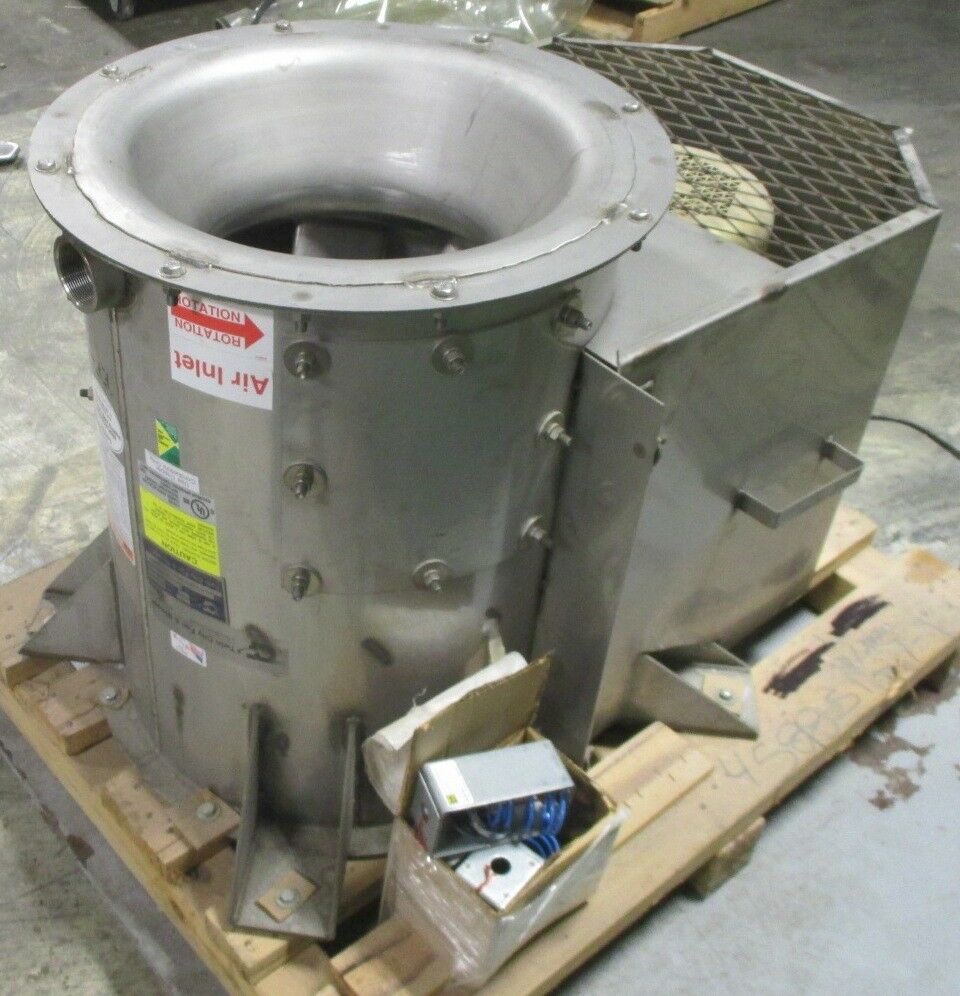 Twin City Exhaust Fan Mixed Flow EF-1 QSLR Size 150, 160000 CFM Stainless Steel