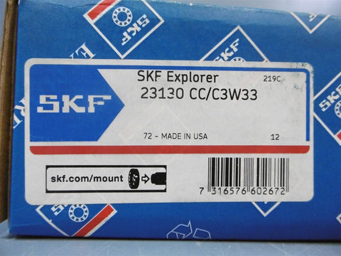 NIB Sealed SKF Explorer 23130 CC/C3W33 Spherical Roller Bearing