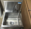 Sani-Lav 504 Wall Mount Stainless Steel Sink w/ Double Knee Pedal 16 x 16 x 10"